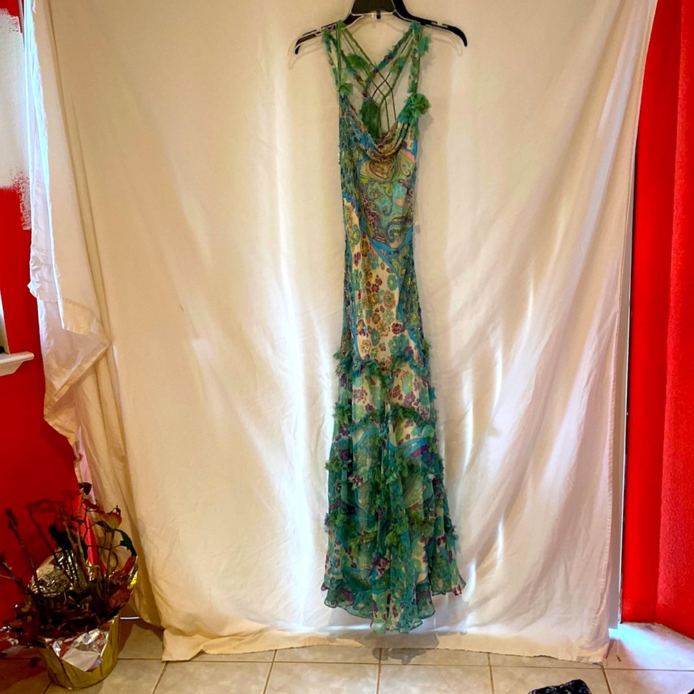 Nina Fields dress it party time with this spectacular maxi